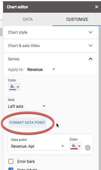 Cách tạo chú thích cho các điểm dữ liệu riêng lẻ trong biểu đồ Google Sheets